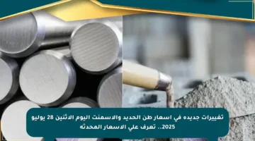 تغييرات جديدة في أسعار طن الحديد والأسمنت اليوم الاثنين 28 يوليو 2025.. تعرف على الأسعار المحدثة